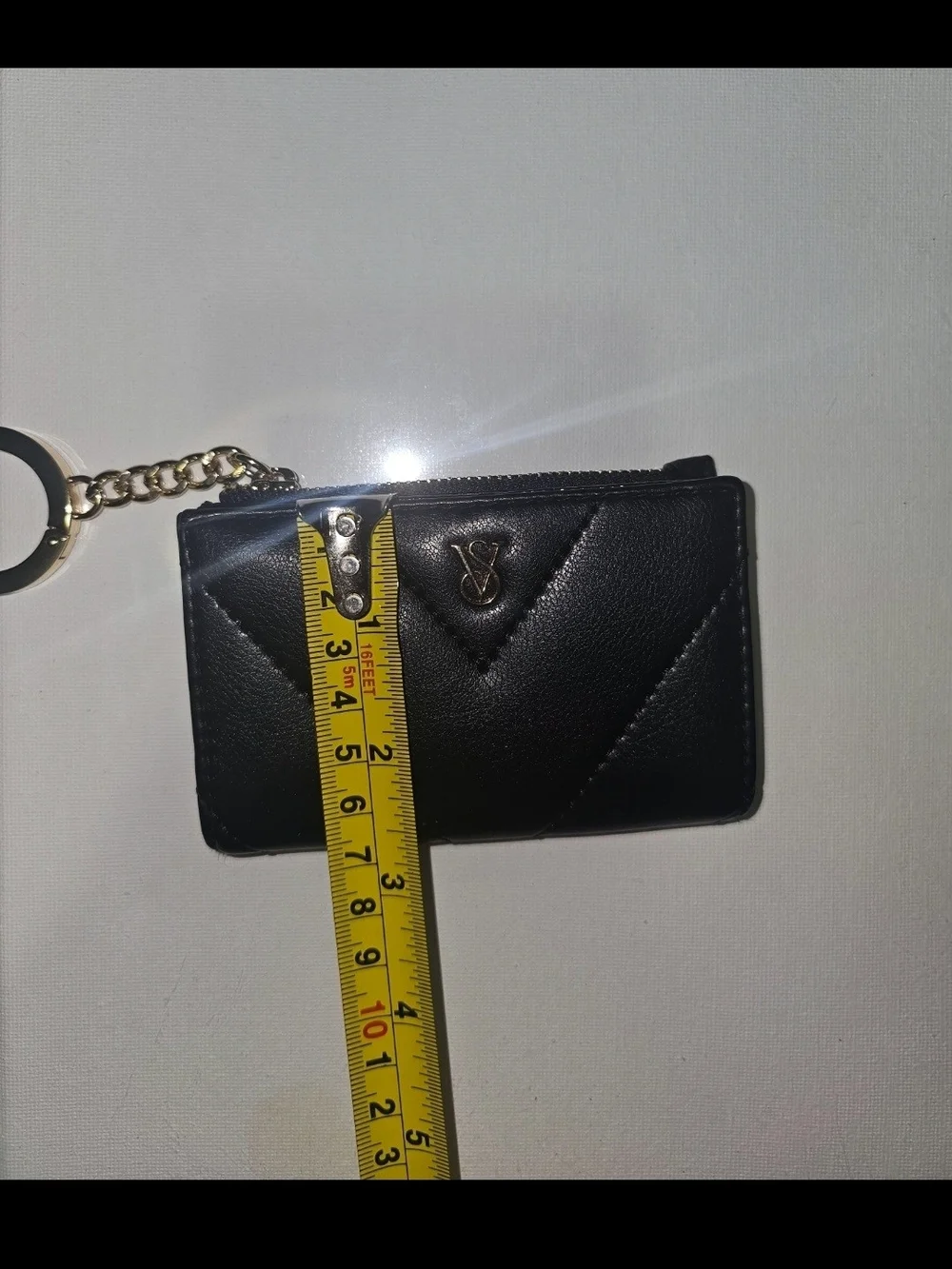 Victoria's Secret Black Quilted Card Case Keychain - Picture 10 of 12